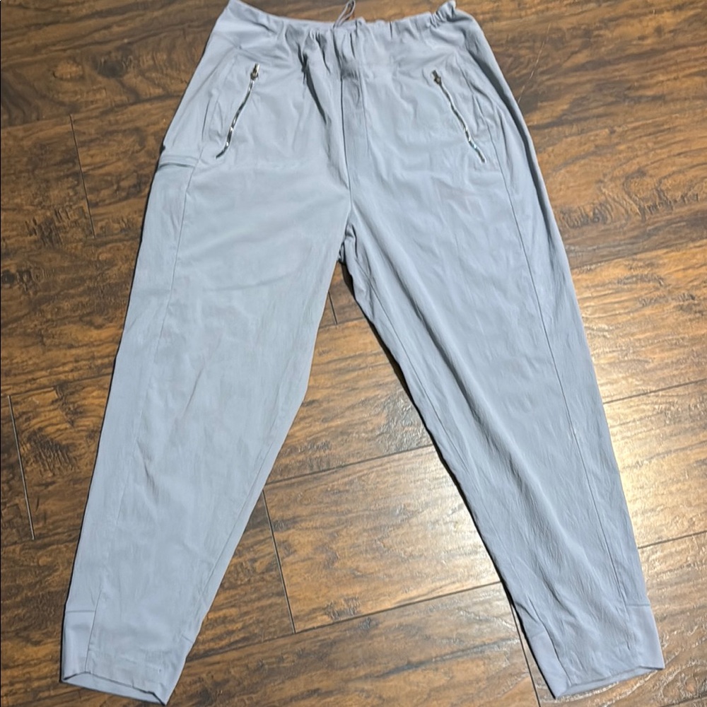 Athleta Soft Gray Track Pants - Picture 2 of 8
